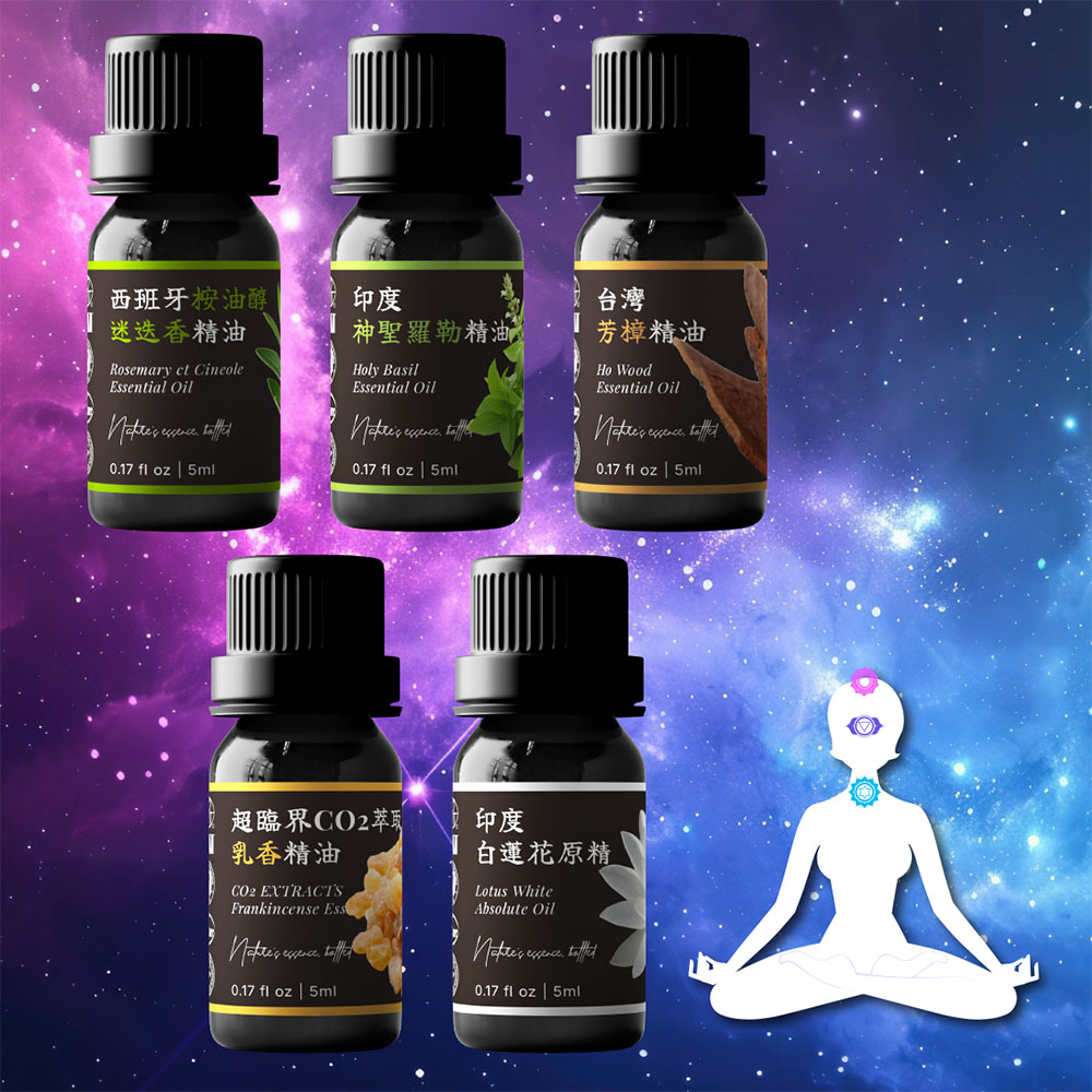 【表達洞察組】<br>喉輪 × 眉心輪 × 頂輪 <br>喚醒表達、洞察與靈性 精油組合