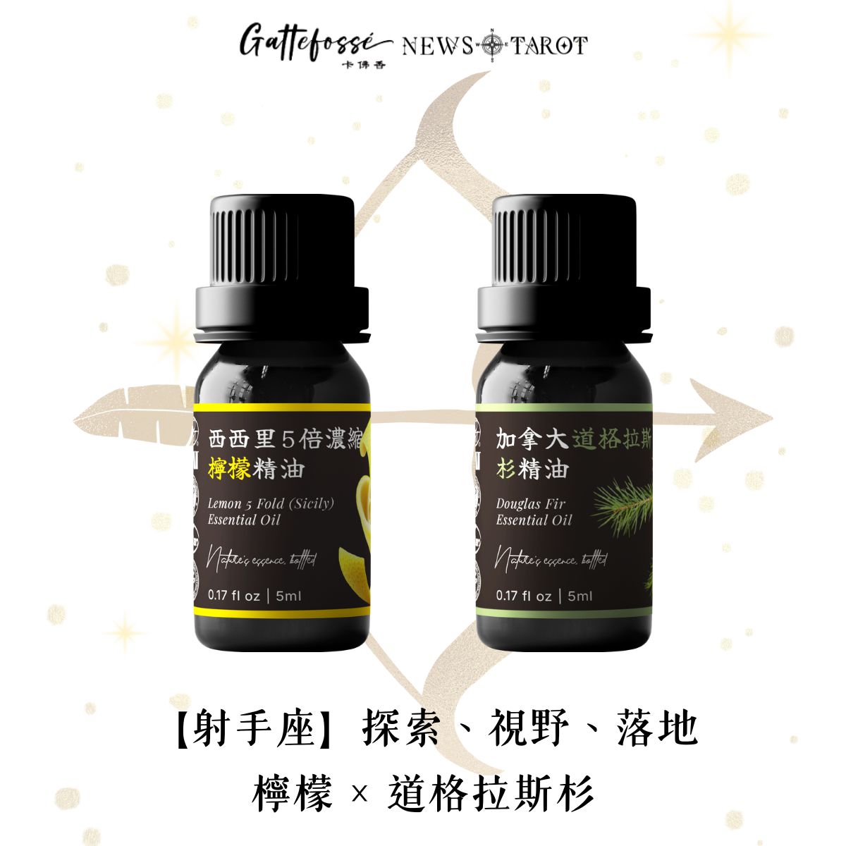 【射手座】明亮柑橘 × 清新森林｜檸檬 × 道格拉斯杉精油組