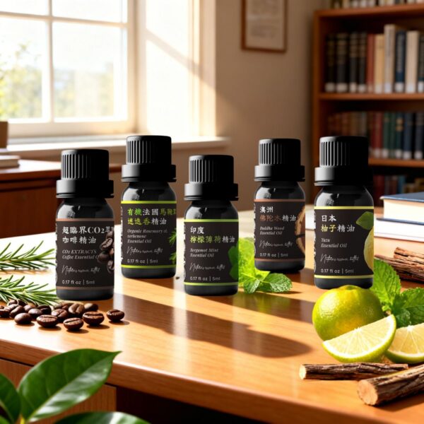 ① 提神專注系｜思維升級組 Ⓒ <br>咖啡 x 馬鞭草酮迷迭香 x 檸檬薄荷 x 佛陀木 x 日本柚子精油組